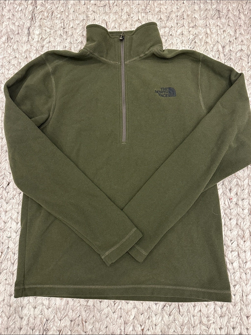 The North Face Men's Olive Zip-Up 1/4 Pullover Sweater